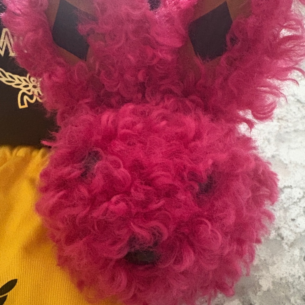 MCM Pink Shearling Bunny Bag Charm / Keychain - Picture 3 of 5